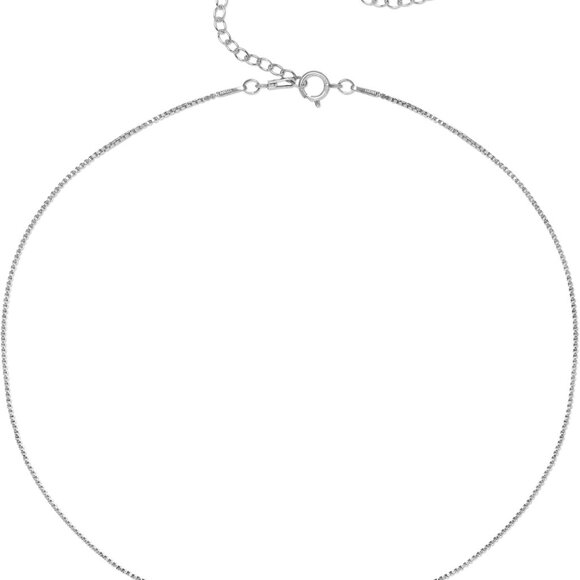 Delicate Thin Chain Choker Necklace for Women - 925 Silver Adjustable Style - Picture 1 of 6